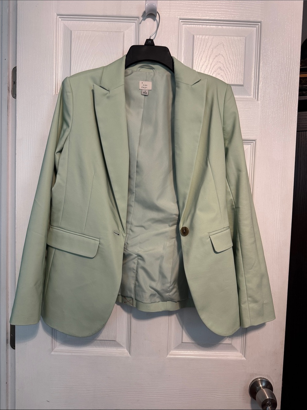 Ann Taylor Pastel Mint Single-Button Blazer